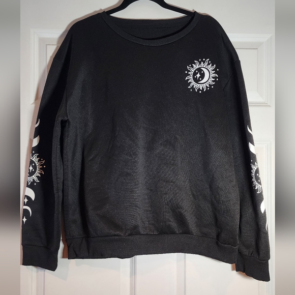 Shein Black And White Celestial Sweatshirt XL Has Wash Wear - Picture 1 of 5